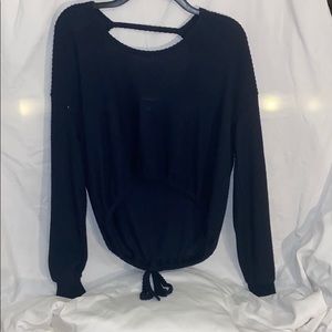 Hollister NAVY cropped sweater S
